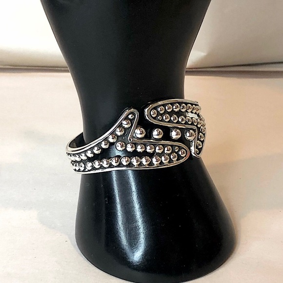 TAXCO Sterling Silver Hinge Bangle Cuff Art Deco Style MINT CONDITION - Picture 5 of 17